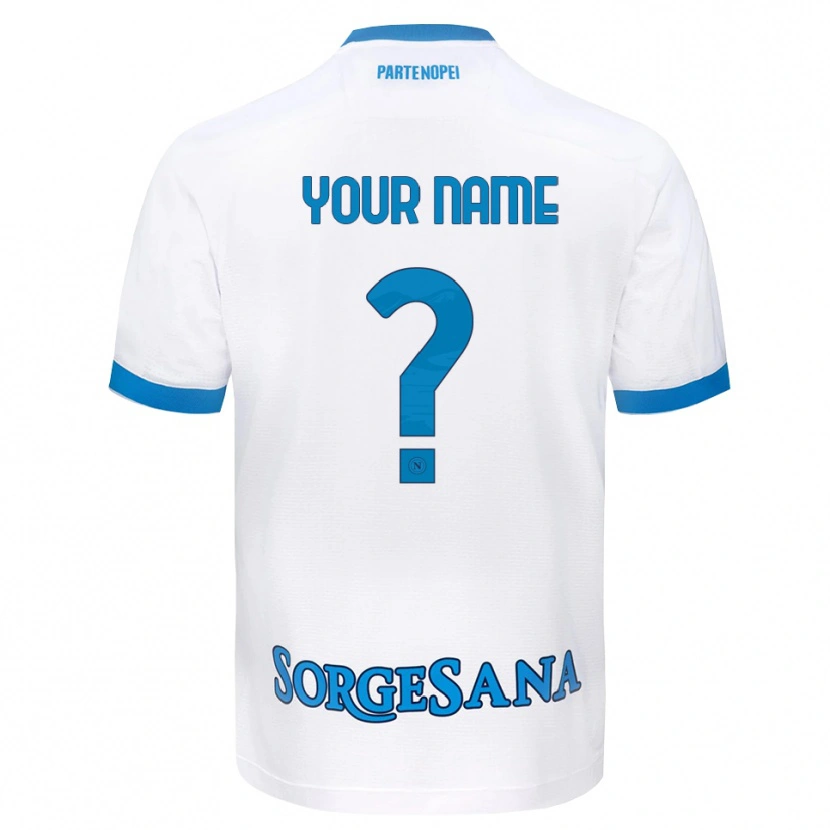 Danxen Dames Uw Naam #0 Wit Hemelsblauw Uitshirt Uittenue 2026/27 T-Shirt België