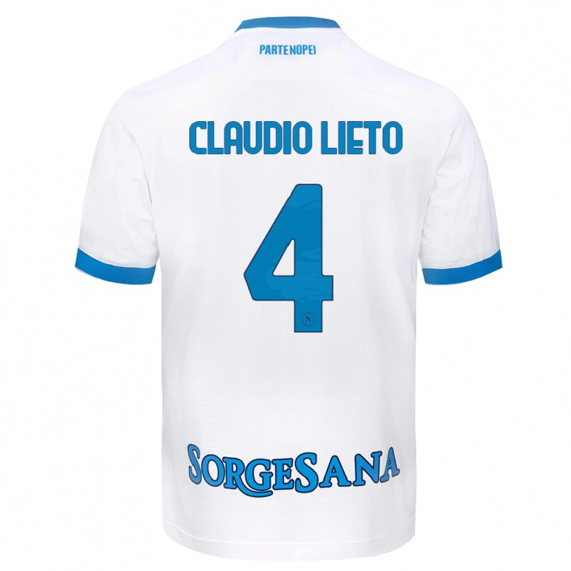 Danxen Dames Claudio Lieto #4 Wit Hemelsblauw Uitshirt Uittenue 2026/27 T-Shirt België