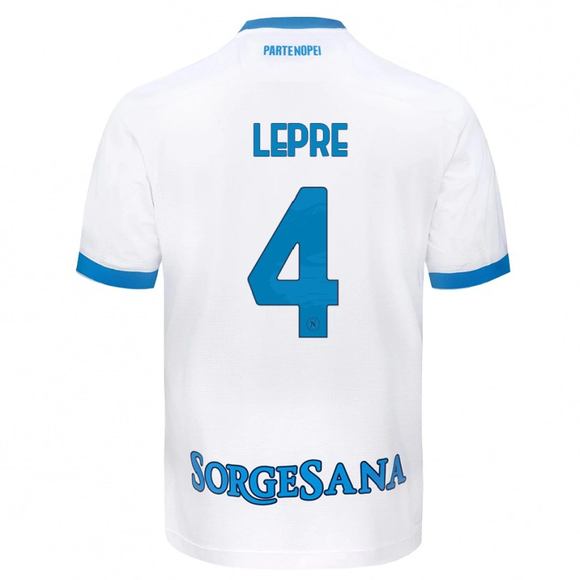 Danxen Dames Giuseppe Lepre #4 Wit Hemelsblauw Uitshirt Uittenue 2026/27 T-Shirt België