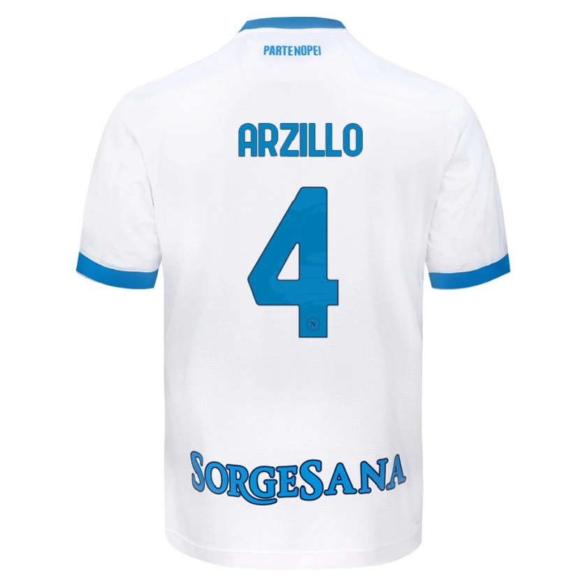 Danxen Dames Antonino Arzillo #4 Wit Hemelsblauw Uitshirt Uittenue 2026/27 T-Shirt België