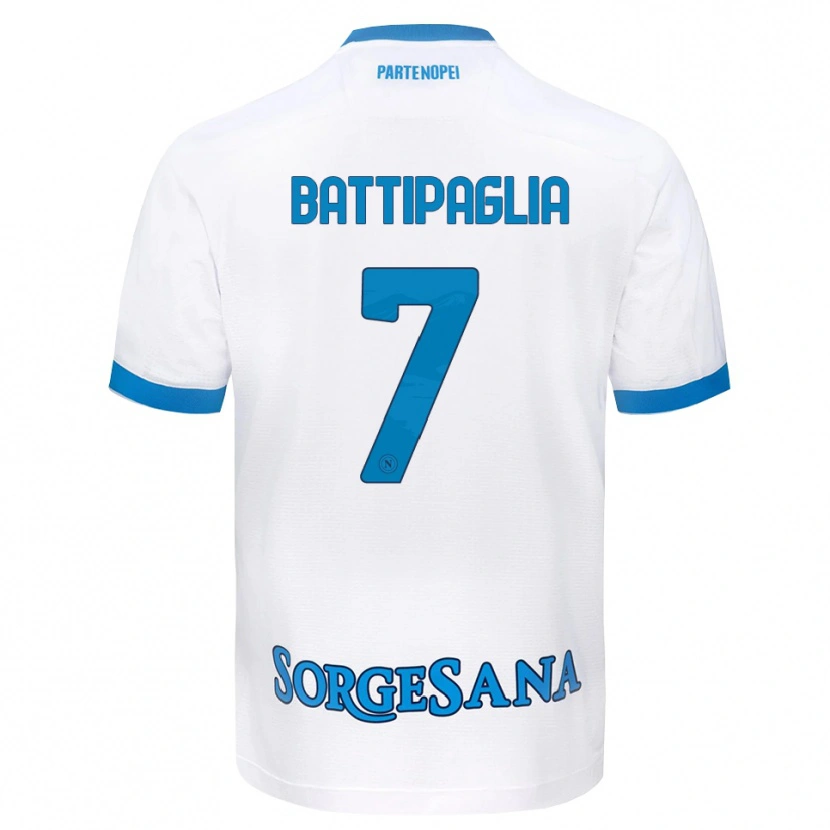 Danxen Dames Antonio Battipaglia #7 Wit Hemelsblauw Uitshirt Uittenue 2026/27 T-Shirt België