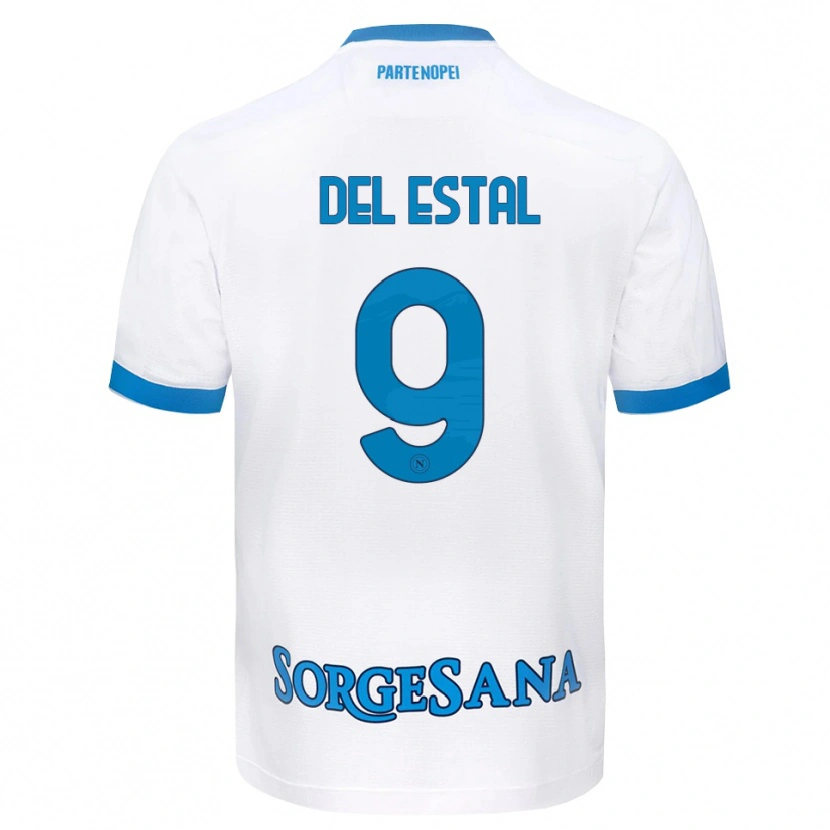 Danxen Dames Eli Del Estal #9 Wit Hemelsblauw Uitshirt Uittenue 2026/27 T-Shirt België
