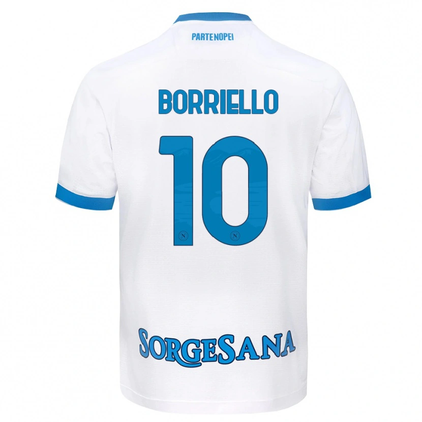 Danxen Dames Salvatore Borriello #10 Wit Hemelsblauw Uitshirt Uittenue 2026/27 T-Shirt België