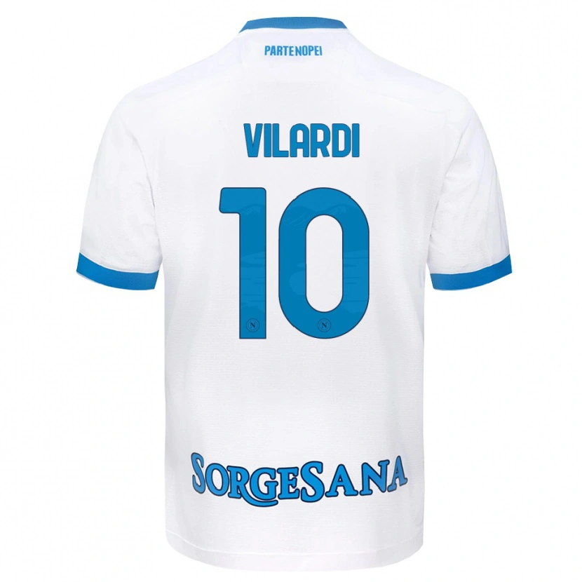 Danxen Dames Mario Vilardi #10 Wit Hemelsblauw Uitshirt Uittenue 2026/27 T-Shirt België