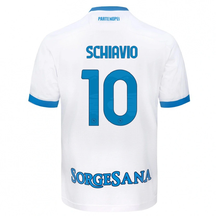 Danxen Dames Angelo Schiavio #10 Wit Hemelsblauw Uitshirt Uittenue 2026/27 T-Shirt België