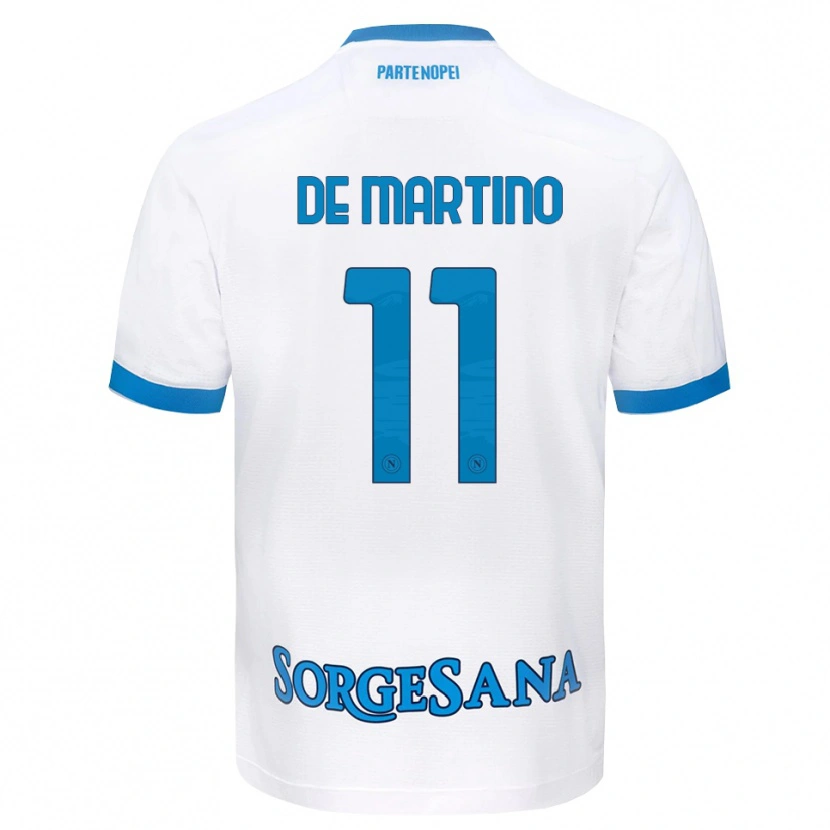 Danxen Dames Giuseppe De Martino #11 Wit Hemelsblauw Uitshirt Uittenue 2026/27 T-Shirt België