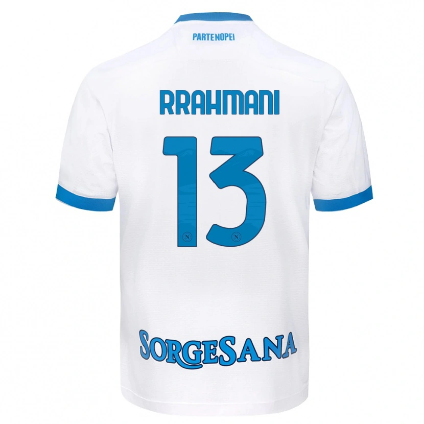 Danxen Dames Amir Rrahmani #13 Wit Hemelsblauw Uitshirt Uittenue 2026/27 T-Shirt België