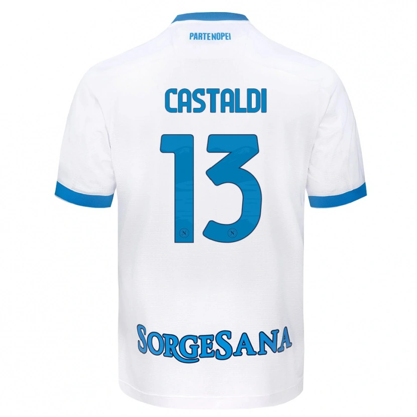 Danxen Dames Ciro Castaldi #13 Wit Hemelsblauw Uitshirt Uittenue 2026/27 T-Shirt België
