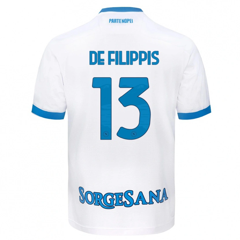 Danxen Dames Antonio De Filippis #13 Wit Hemelsblauw Uitshirt Uittenue 2026/27 T-Shirt België