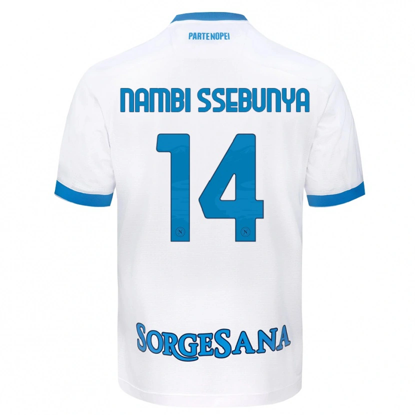 Danxen Dames Violah Nambi Ssebunya #14 Wit Hemelsblauw Uitshirt Uittenue 2026/27 T-Shirt België
