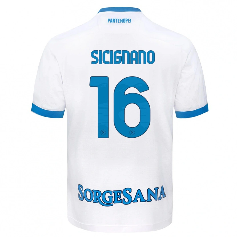 Danxen Dames Luigi Sicignano #16 Wit Hemelsblauw Uitshirt Uittenue 2026/27 T-Shirt België