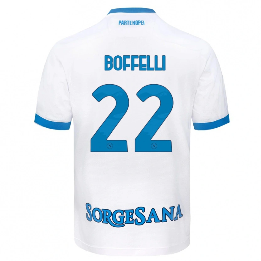 Danxen Dames Valerio Boffelli #22 Wit Hemelsblauw Uitshirt Uittenue 2026/27 T-Shirt België