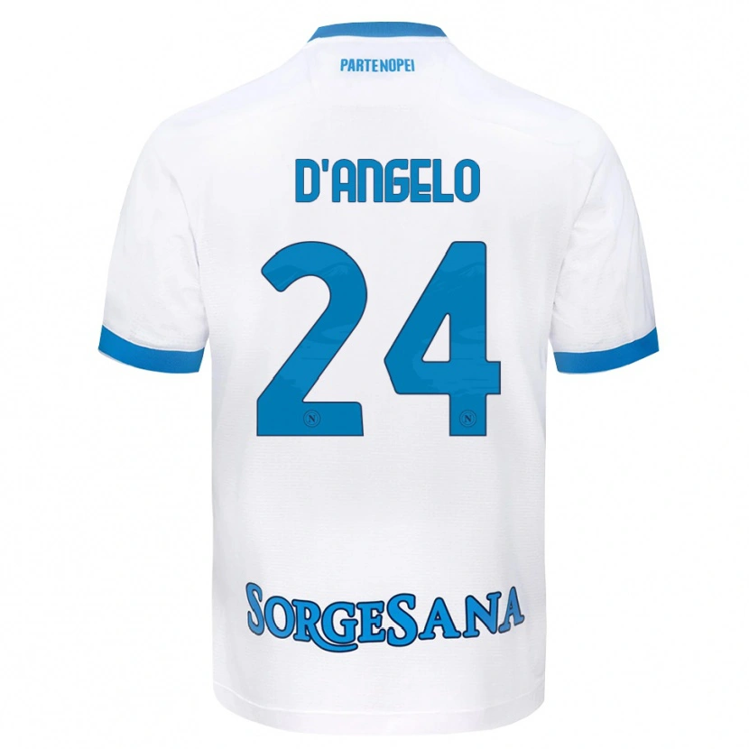 Danxen Dames Alessia D'angelo #24 Wit Hemelsblauw Uitshirt Uittenue 2026/27 T-Shirt België