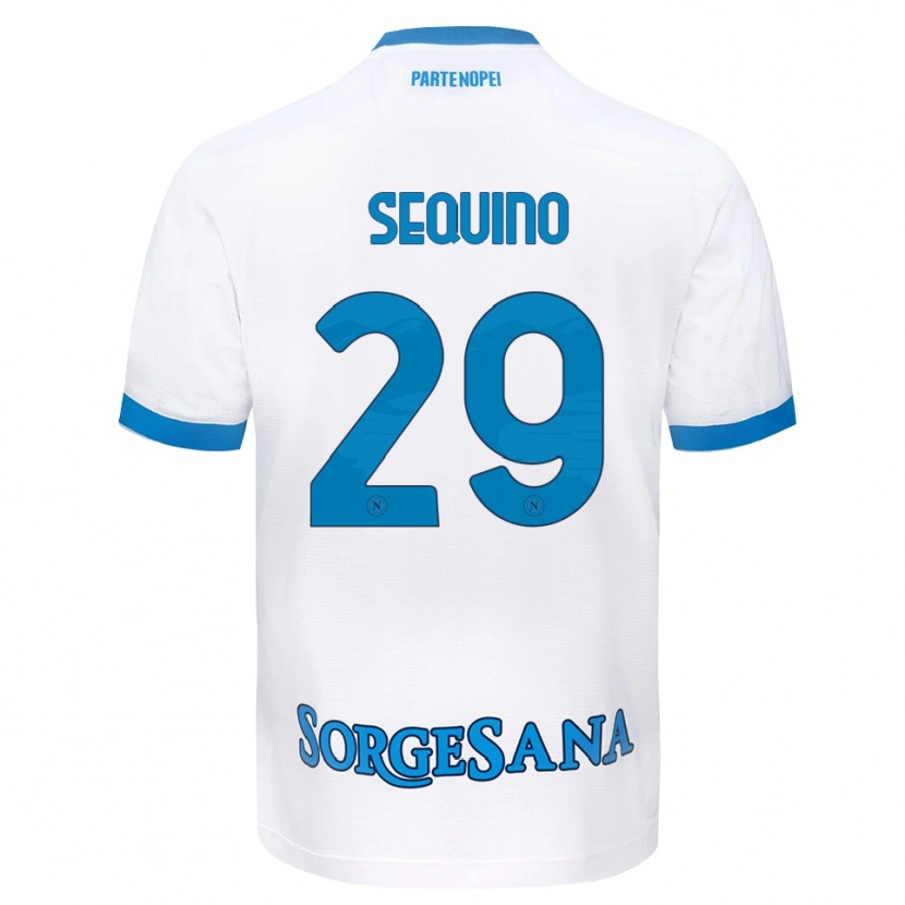 Danxen Dames Giovanni Sequino #29 Wit Hemelsblauw Uitshirt Uittenue 2026/27 T-Shirt België