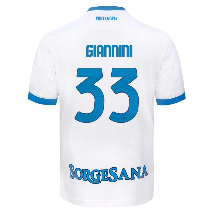 Danxen Dames Enrico Giannini #33 Wit Hemelsblauw Uitshirt Uittenue 2026/27 T-Shirt België
