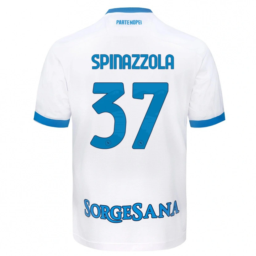 Danxen Dames Leonardo Spinazzola #37 Wit Hemelsblauw Uitshirt Uittenue 2026/27 T-Shirt België