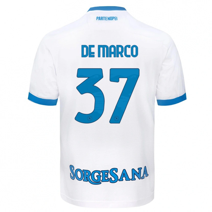 Danxen Dames Francesco De Marco #37 Wit Hemelsblauw Uitshirt Uittenue 2026/27 T-Shirt België