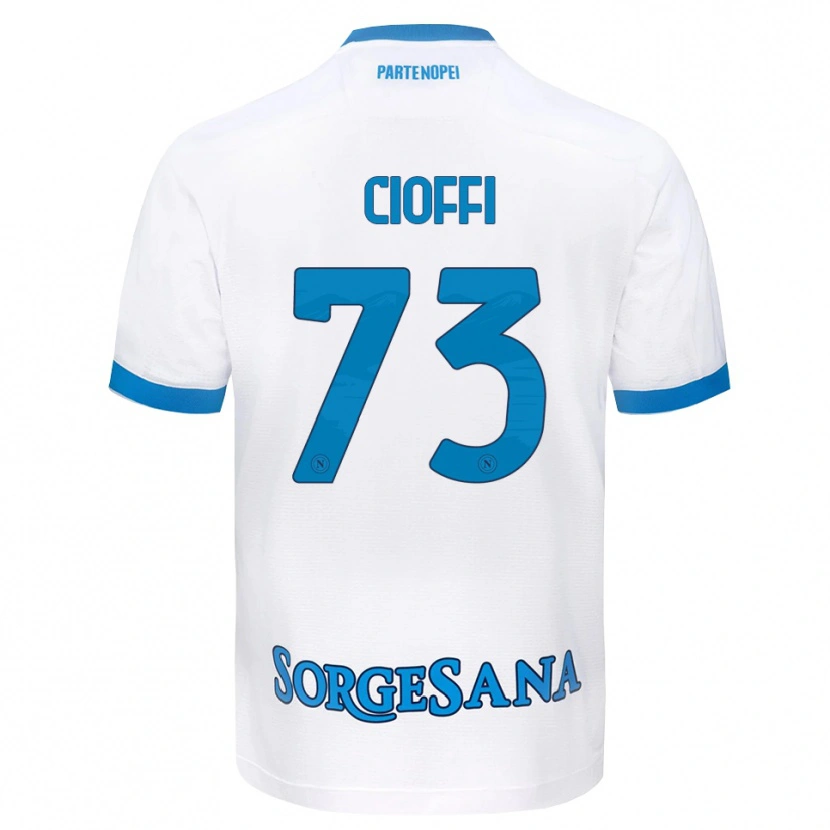 Danxen Dames Antonio Cioffi #73 Wit Hemelsblauw Uitshirt Uittenue 2026/27 T-Shirt België