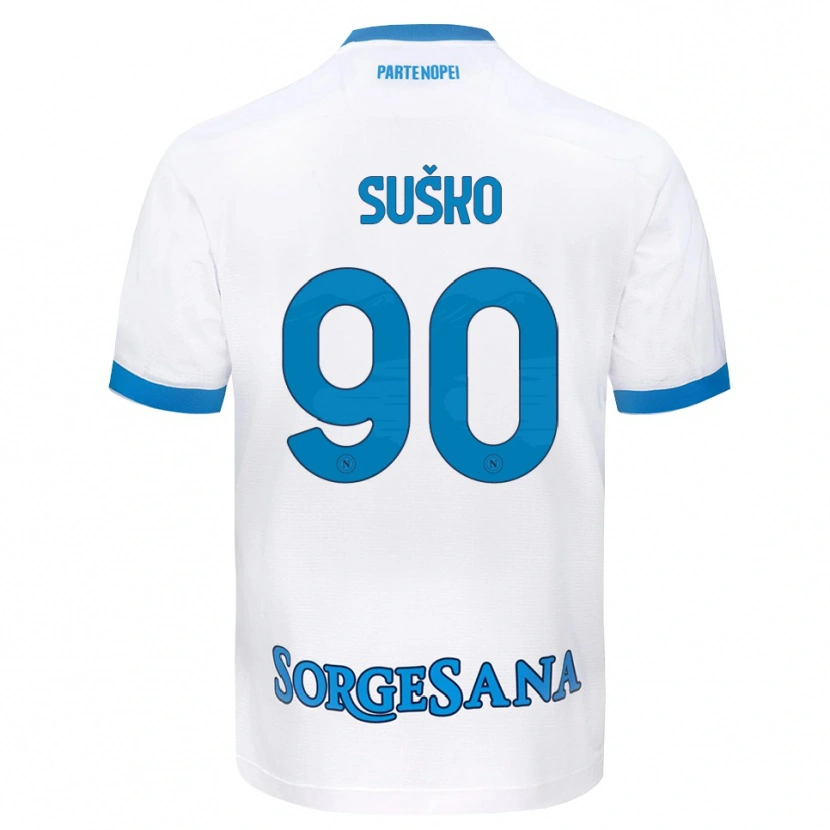 Danxen Dames Daniel Suško #90 Wit Hemelsblauw Uitshirt Uittenue 2026/27 T-Shirt België