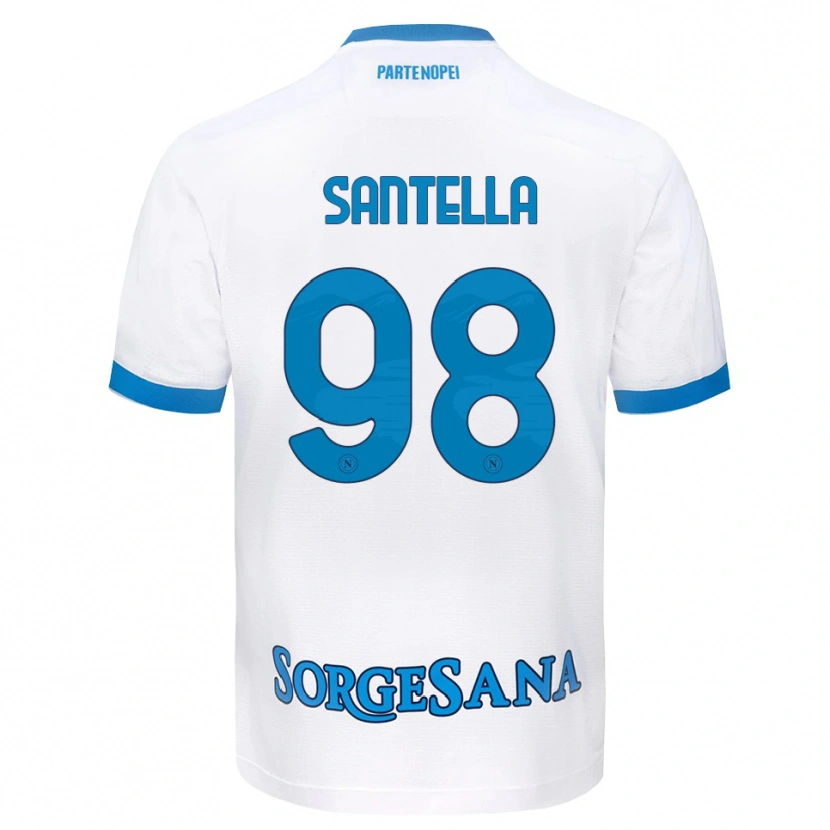Danxen Dames Alessandro Santella #98 Wit Hemelsblauw Uitshirt Uittenue 2026/27 T-Shirt België