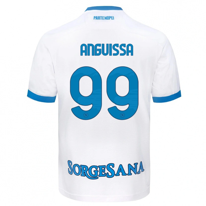 Danxen Dames Frank Anguissa #99 Wit Hemelsblauw Uitshirt Uittenue 2026/27 T-Shirt België