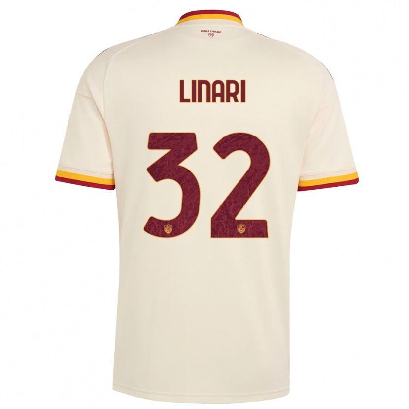 Danxen Dames Elena Linari #32 Champagne Rood Geel Uitshirt Uittenue 2026/27 T-Shirt België