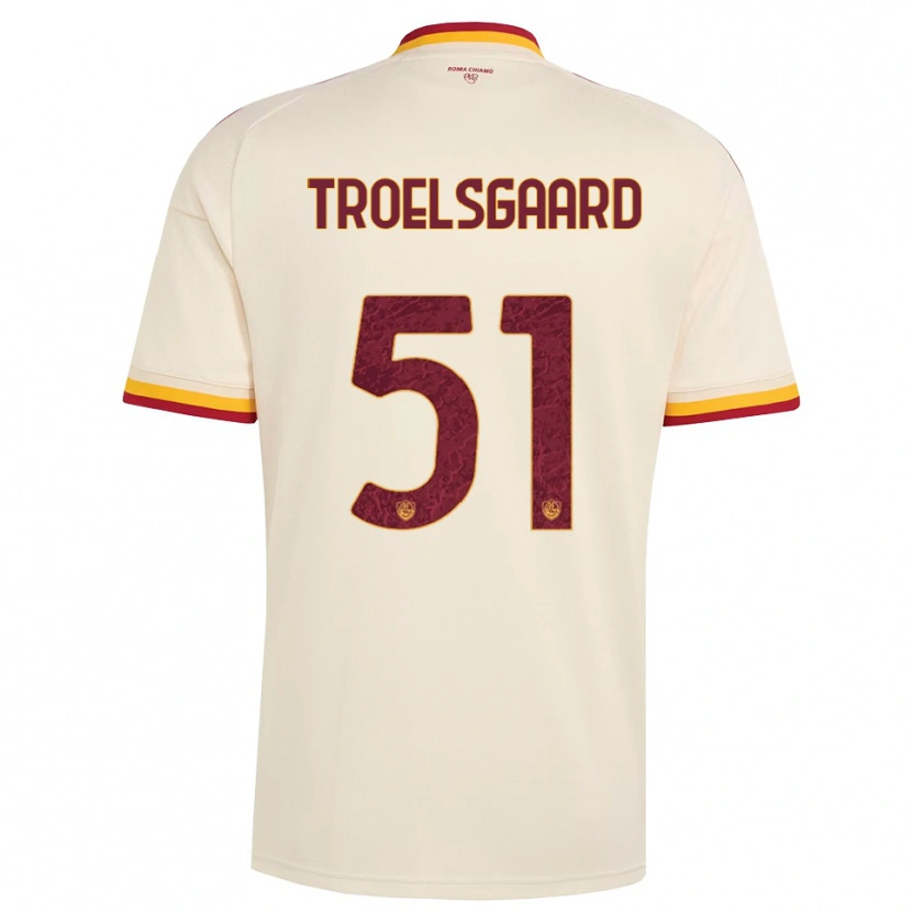 Danxen Dames Sanne Troelsgaard #51 Champagne Rood Geel Uitshirt Uittenue 2026/27 T-Shirt België