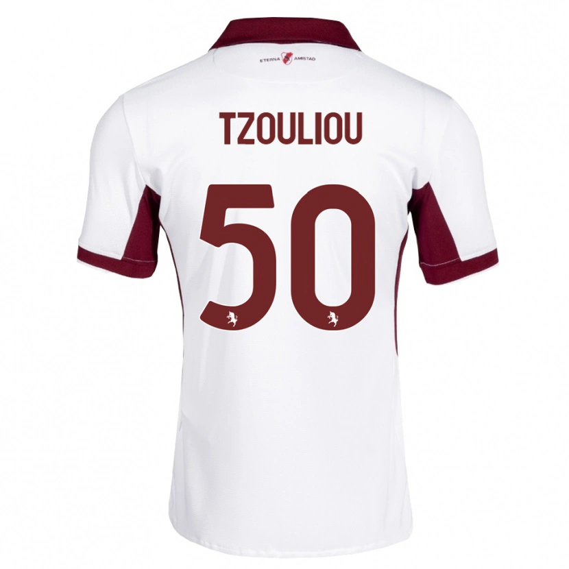 Danxen Dames Dimitrianos Tzouliou #50 Bordeauxrood Wit Rood Uitshirt Uittenue 2026/27 T-Shirt België