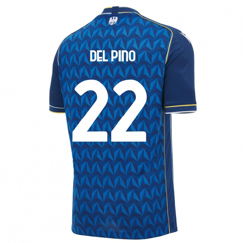 Danxen Dames Lorenzo Del Pino #22 Koninklijk Blauw Wit Blauw Uitshirt Uittenue 2026/27 T-Shirt België