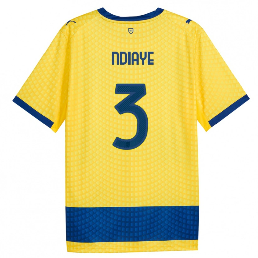 Danxen Dames Abdoulaye Ndiaye #3 Geel Blauw Zwart Uitshirt Uittenue 2026/27 T-Shirt België