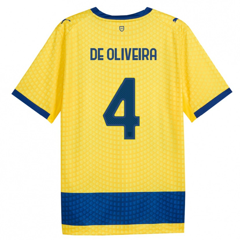 Danxen Dames Luca De Oliveira #4 Geel Blauw Zwart Uitshirt Uittenue 2026/27 T-Shirt België