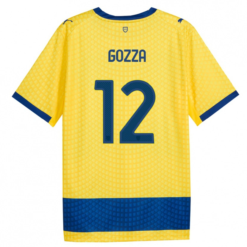 Danxen Dames Luca Gozza #12 Geel Blauw Zwart Uitshirt Uittenue 2026/27 T-Shirt België