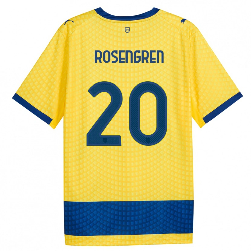 Danxen Dames Lukas Rosengren #20 Geel Blauw Zwart Uitshirt Uittenue 2026/27 T-Shirt België