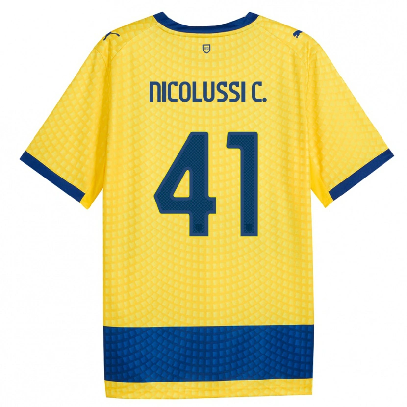 Danxen Dames Hans Nicolussi Caviglia #41 Geel Blauw Zwart Uitshirt Uittenue 2026/27 T-Shirt België