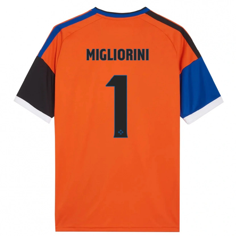 Danxen Dames Niccolò Migliorini #1 Oranje Blauw Zwart Wit Uitshirt Uittenue 2026/27 T-Shirt België