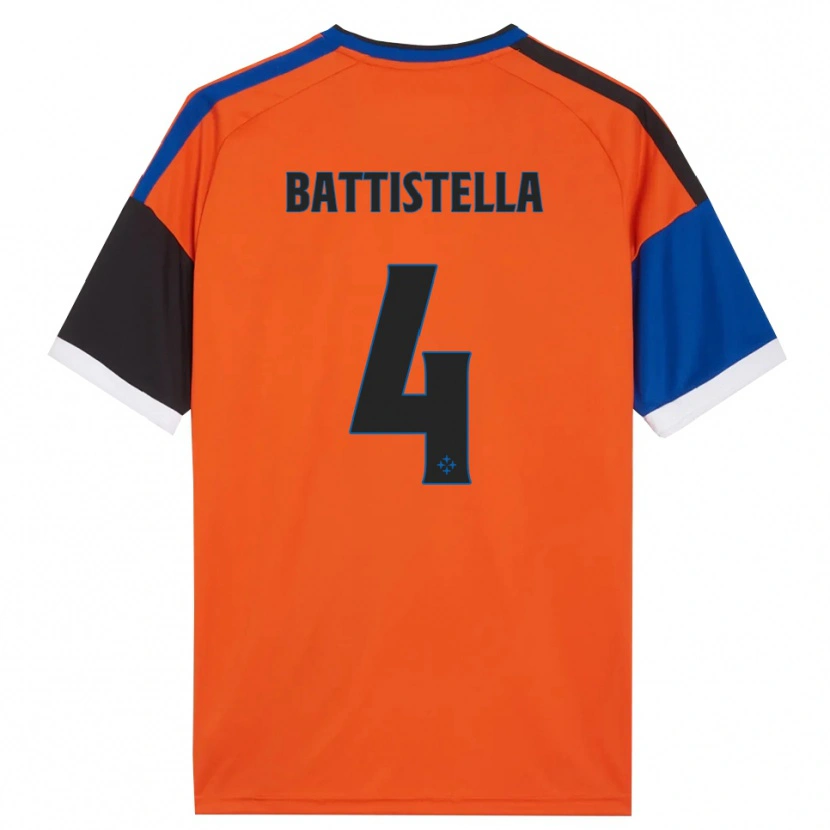 Danxen Dames Daniel Battistella #4 Oranje Blauw Zwart Wit Uitshirt Uittenue 2026/27 T-Shirt België