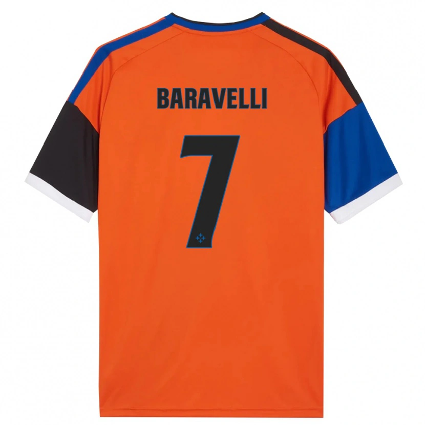 Danxen Dames Rocco Baravelli #7 Oranje Blauw Zwart Wit Uitshirt Uittenue 2026/27 T-Shirt België