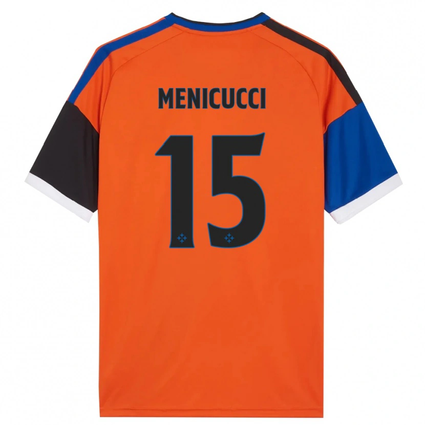 Danxen Dames Edoardo Menicucci #15 Oranje Blauw Zwart Wit Uitshirt Uittenue 2026/27 T-Shirt België