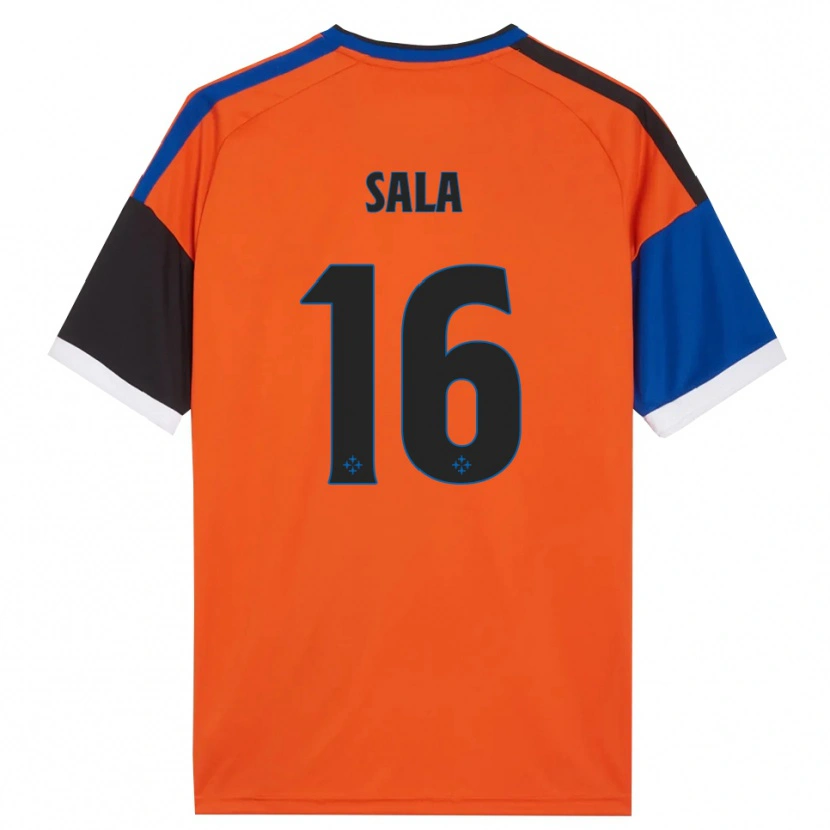 Danxen Dames Mattia Sala #16 Oranje Blauw Zwart Wit Uitshirt Uittenue 2026/27 T-Shirt België