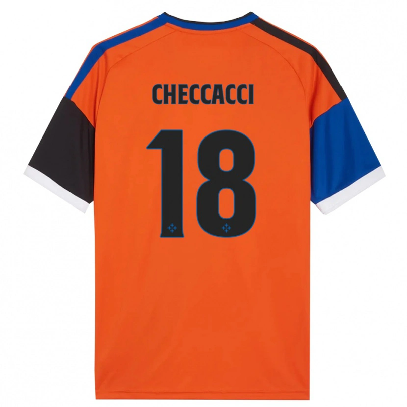 Danxen Dames Filippo Checcacci #18 Oranje Blauw Zwart Wit Uitshirt Uittenue 2026/27 T-Shirt België