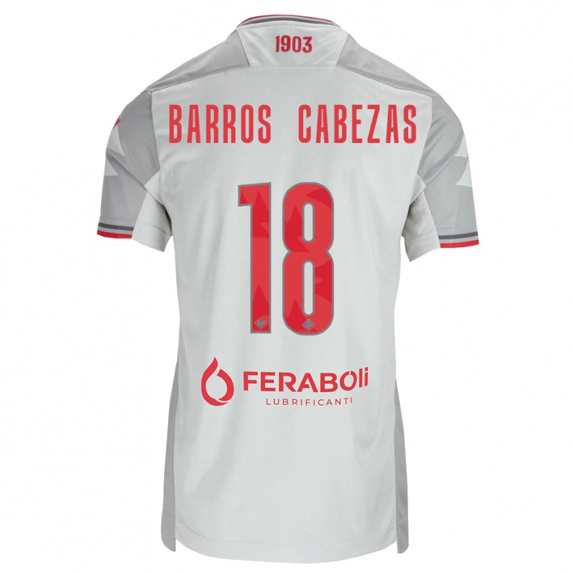 Danxen Dames Ronie Barros Cabezas #18 Grijs Wit Rood Uitshirt Uittenue 2026/27 T-Shirt België