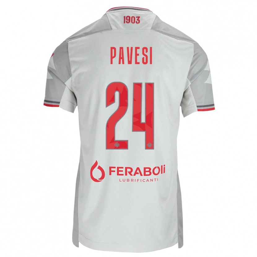Danxen Dames Davide Pavesi #24 Grijs Wit Rood Uitshirt Uittenue 2026/27 T-Shirt België
