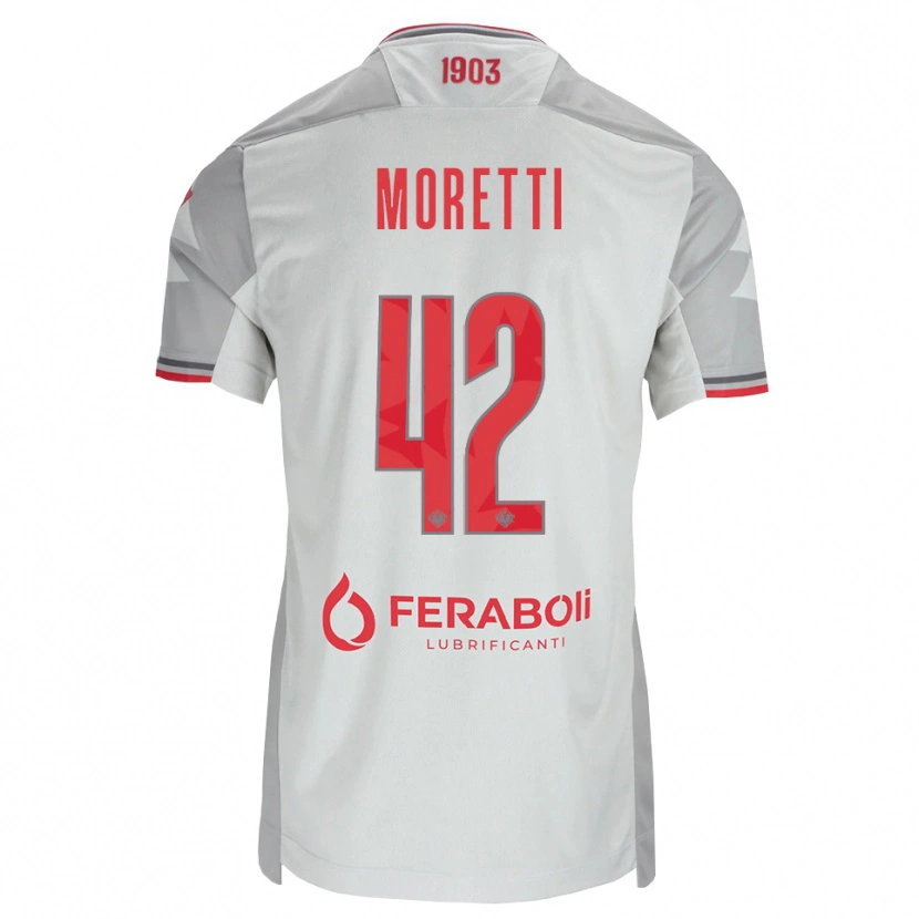 Danxen Dames Lorenzo Moretti #42 Grijs Wit Rood Uitshirt Uittenue 2026/27 T-Shirt België