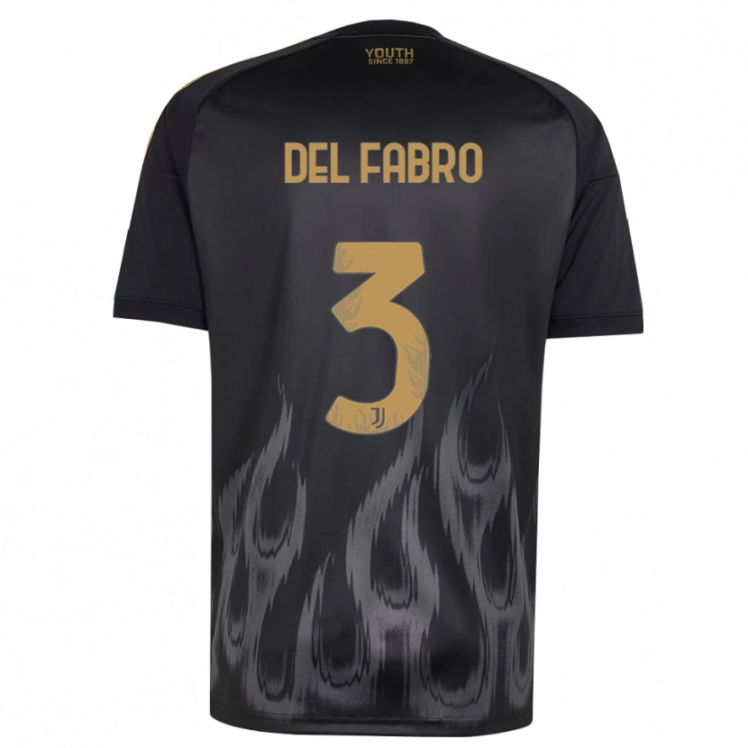 Danxen Dames Jacopo Del Fabro #3 Zwart Bruin Thuisshirt Derde Tenue 2026/27 T-Shirt België