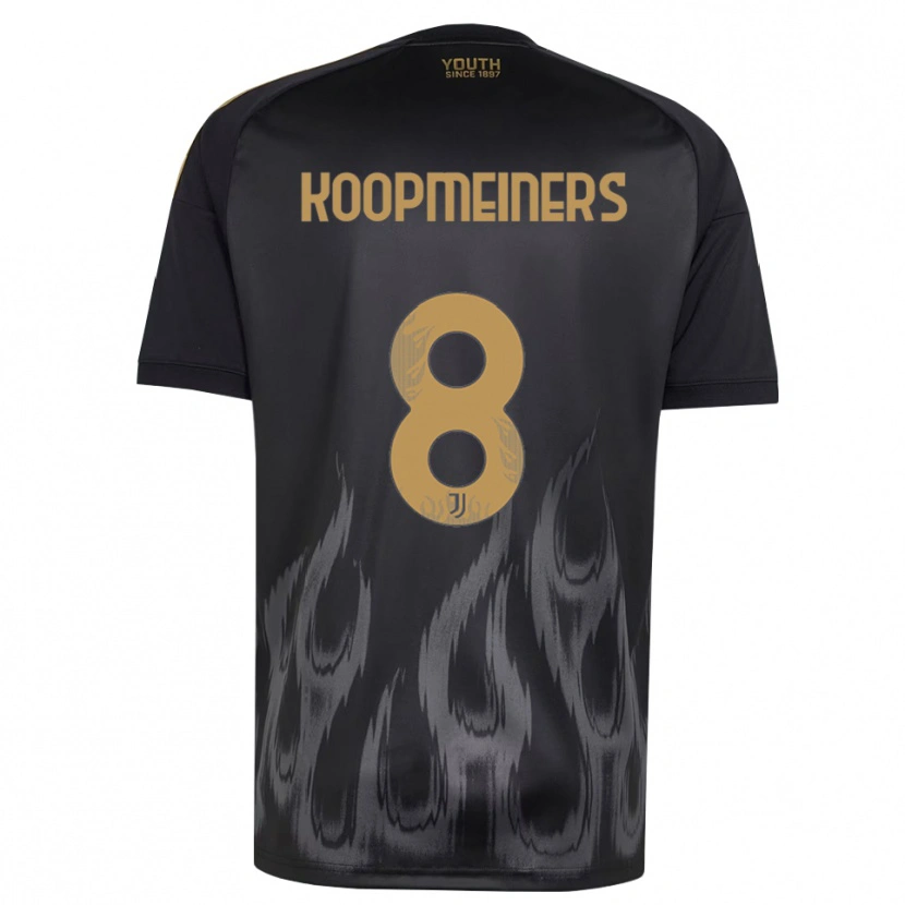 Danxen Dames Teun Koopmeiners #8 Zwart Bruin Thuisshirt Derde Tenue 2026/27 T-Shirt België