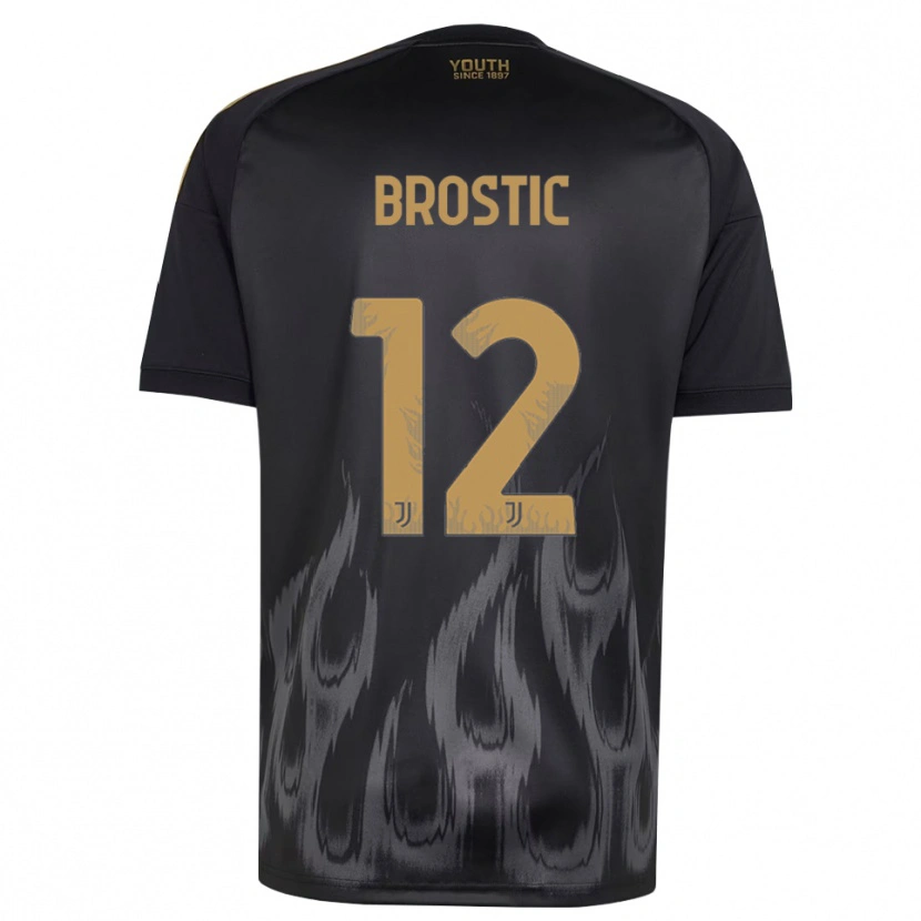 Danxen Dames Gabriel Broștic #12 Zwart Bruin Thuisshirt Derde Tenue 2026/27 T-Shirt België