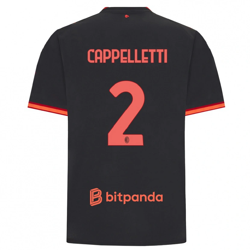 Danxen Dames Mattia Cappelletti #2 Zwart Rood Thuisshirt Derde Tenue 2026/27 T-Shirt België