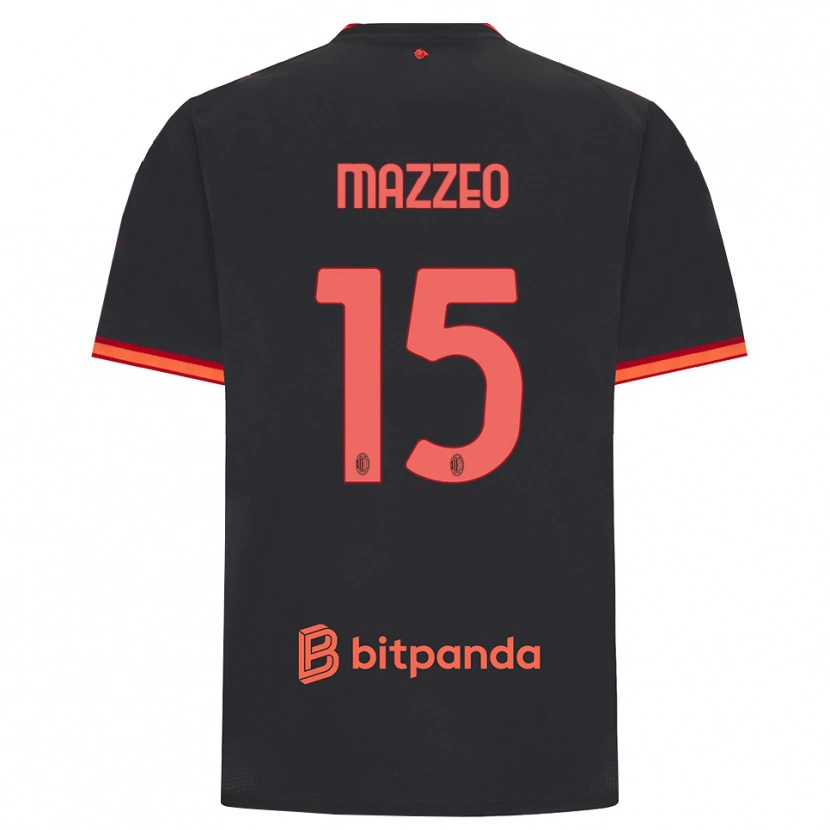 Danxen Dames Kevin Mazzeo #15 Zwart Rood Thuisshirt Derde Tenue 2026/27 T-Shirt België