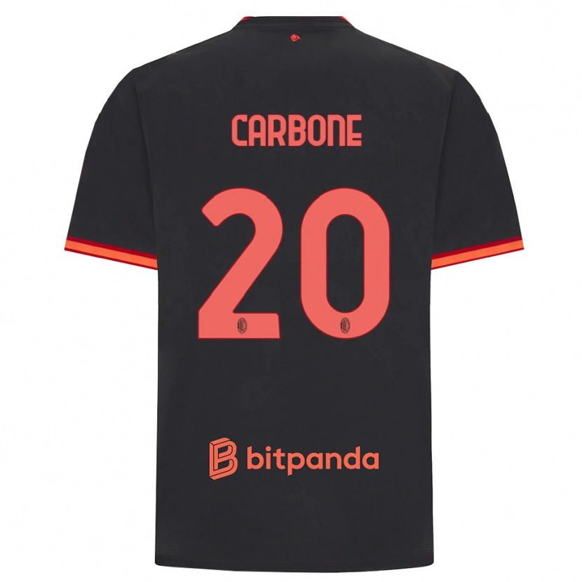 Danxen Dames Emanuele Carbone #20 Zwart Rood Thuisshirt Derde Tenue 2026/27 T-Shirt België