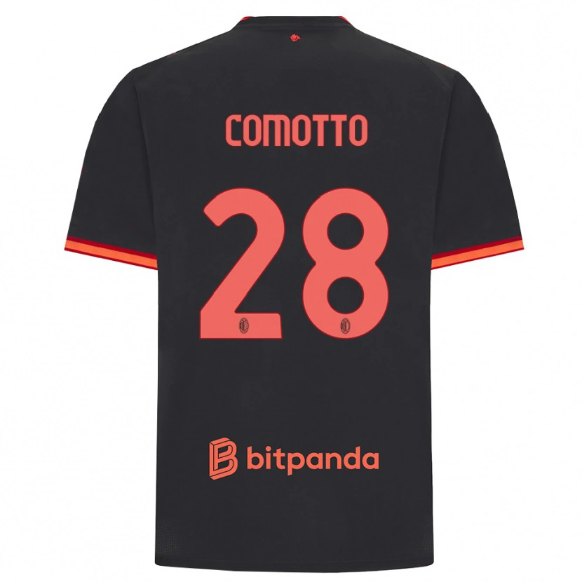 Danxen Dames Christian Comotto #28 Zwart Rood Thuisshirt Derde Tenue 2026/27 T-Shirt België
